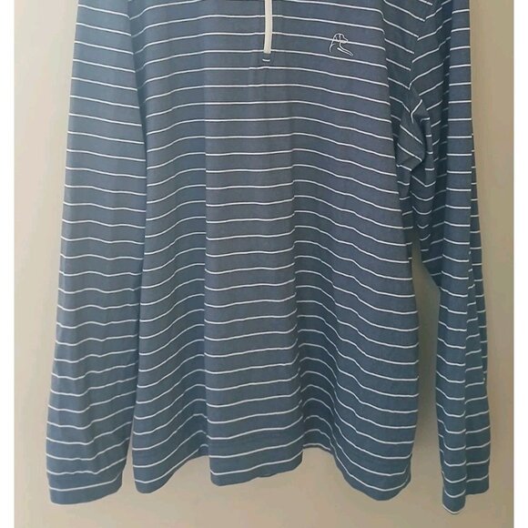 Rhoback 1/4 Zip Performance Top Size XL Blue Stripe Nylon USA Golf Preppy - Picture 4 of 8